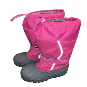 Pink LL Bean Snow Boots with liner Big Girls Size 7